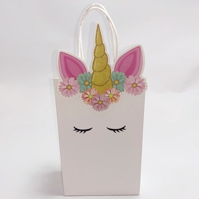 Personalised White Paper Bags Decoration Stand Up Pouch Easy To Carry