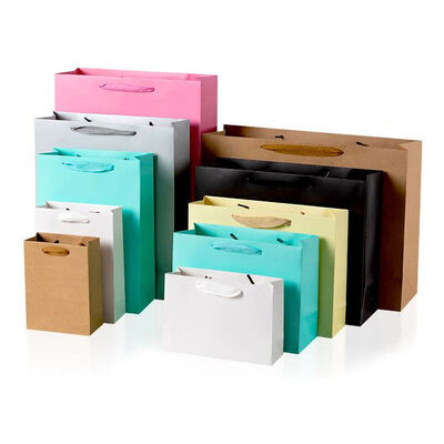 Goede prijs Op maat gedrukte kraftpapierzak ontworpen met matte glanzende lamineering, vernis, UV-pronkwerk en folie stempels voor verpakkingstoepassingen online
