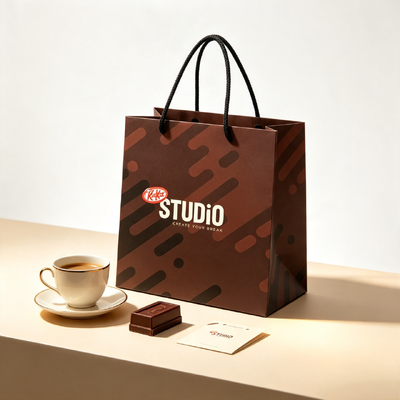 Goede prijs Recycled Gift Bags Opvouwbare papieren zakken met full-color CMYK-printing en duurzame touwhandgrepen voor cadeautjes en cadeautjesets online