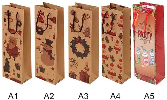 Goede prijs De opnieuw te gebruiken Kraftpapier-Document Handtassen van de Kerstmisgift van Verpakkingszakken met Handvat online