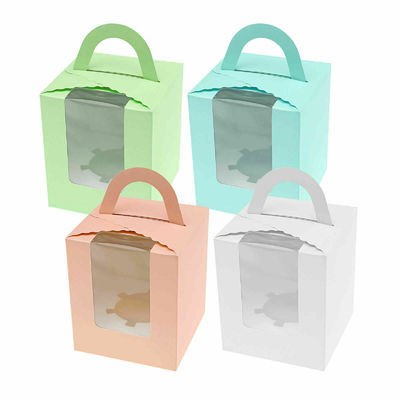 Goede prijs Enige Cupcake-het Dessertdozen van het Muffinkarton met de Duidelijke Doos van de Venstergift online